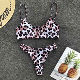 High Waist  Animal Print Thong 2pc Swimsuit