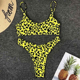 High Waist  Animal Print Thong 2pc Swimsuit