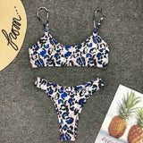 High Waist  Animal Print Thong 2pc Swimsuit