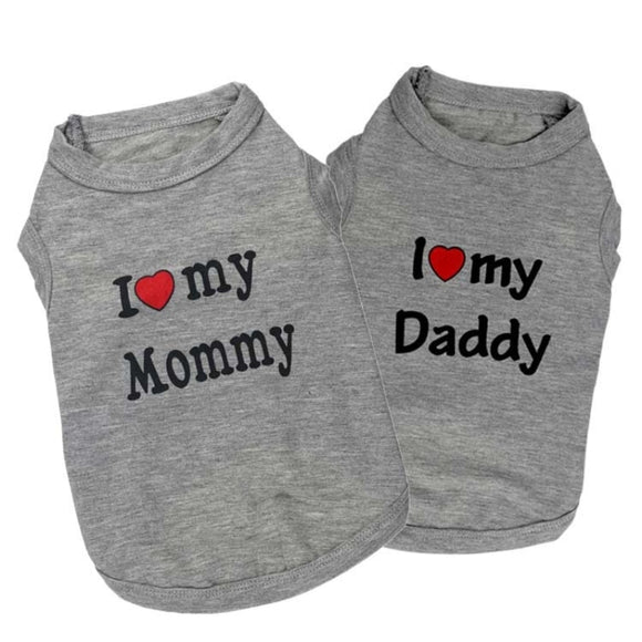 For Small Dogs I love Mommy/Daddy Tee