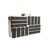 Crossbody Geometric Gold Chain Clutch