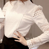 Lace Chiffon Long Sleeve Blouse