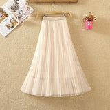 Mesh Tulle Skirt w/Beaded Accent