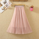 Mesh Tulle Skirt w/Beaded Accent