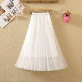 Mesh Tulle Skirt w/Beaded Accent