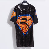 Over-sized Loose Sequin Super Symbol Dress