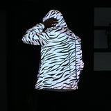 Reflective Hooded Zipper Windbreaker-Men