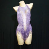 Long Fringe Sleeves Performance Dance Costume