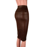 Faux Leather High Waist Slim Skirt-PS